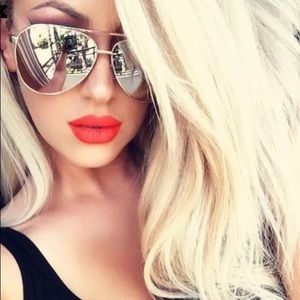Celebrity Silver Aviator Mirror Sunglasses